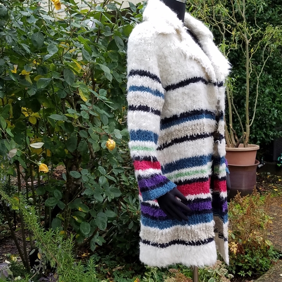 Free People Paint The Town Sweater Jacket Striped Knit Alpaca Blend Size XS NWT - Picture 2 of 16